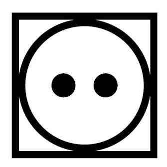 Normal temperatur Symbol for må tørkes ved normal temperatur.